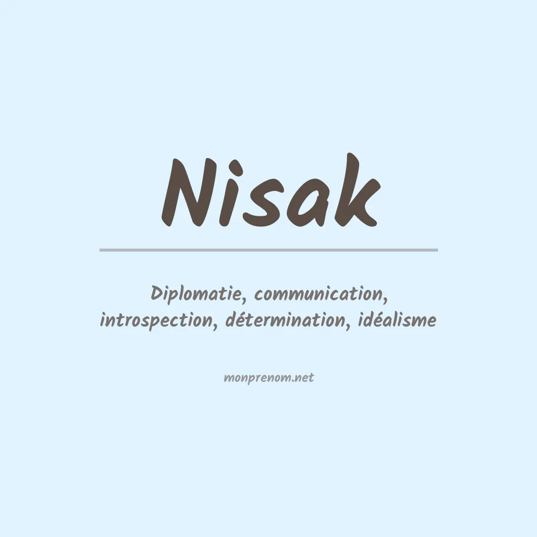 Signification du prénom Nisak