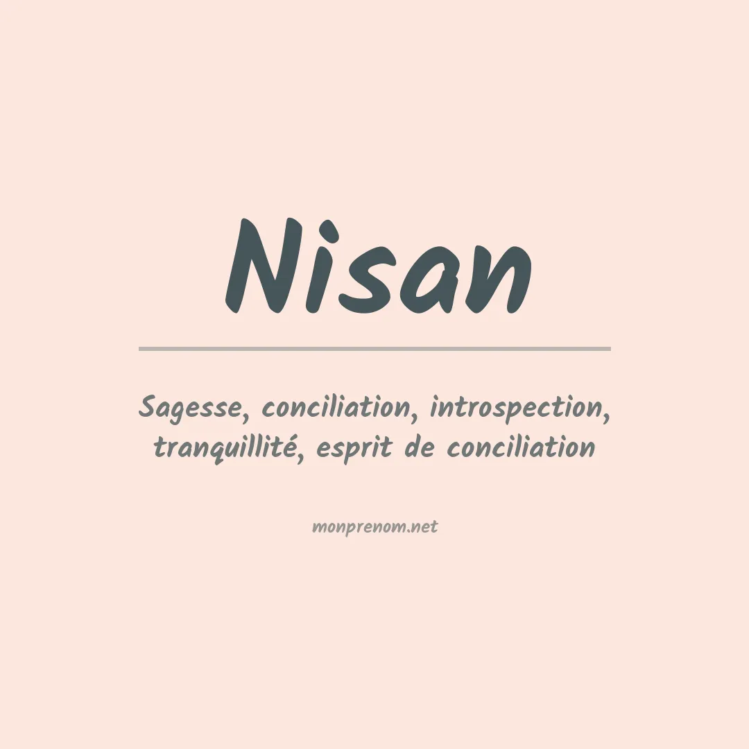 Signification du prénom Nisan
