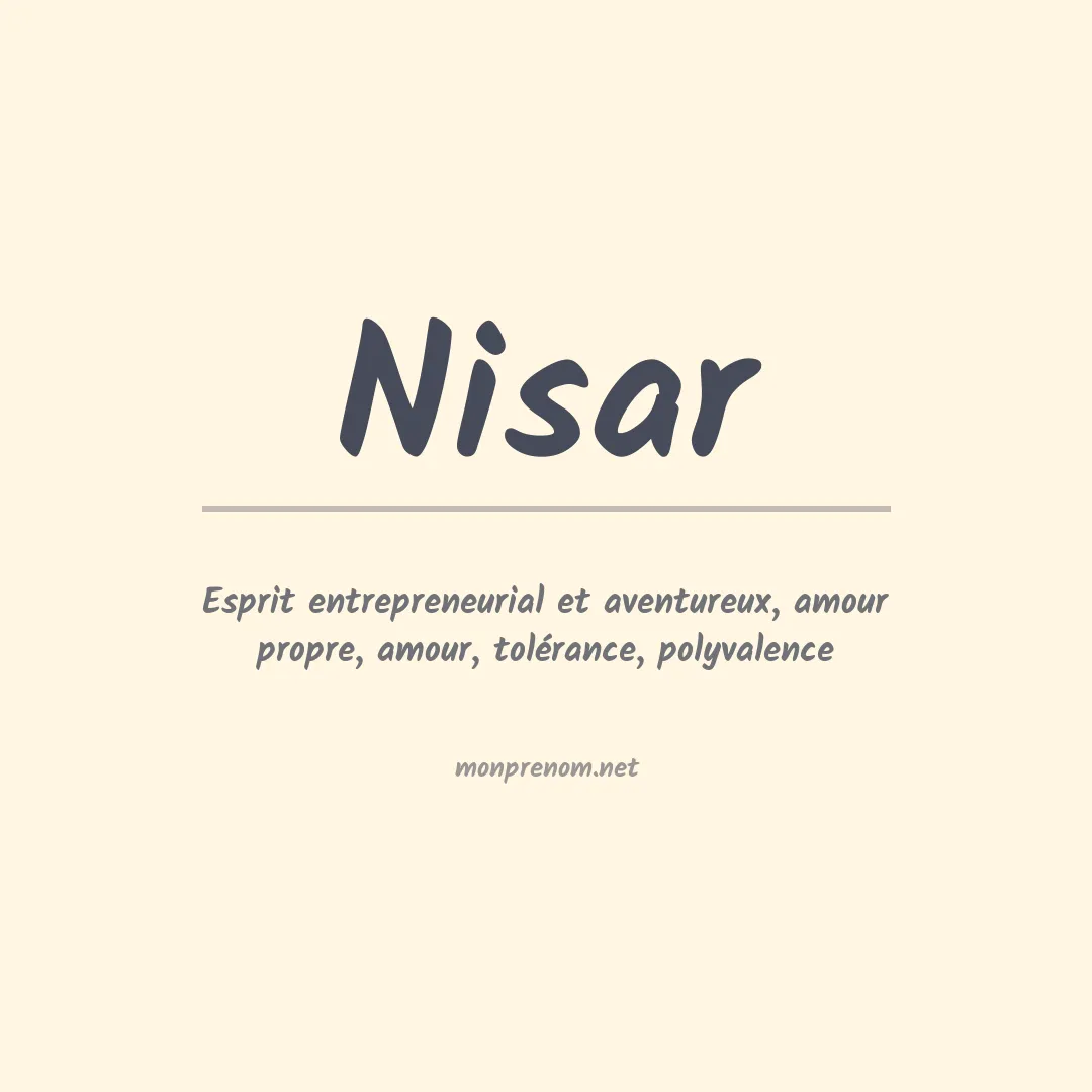 Signification du prénom Nisar