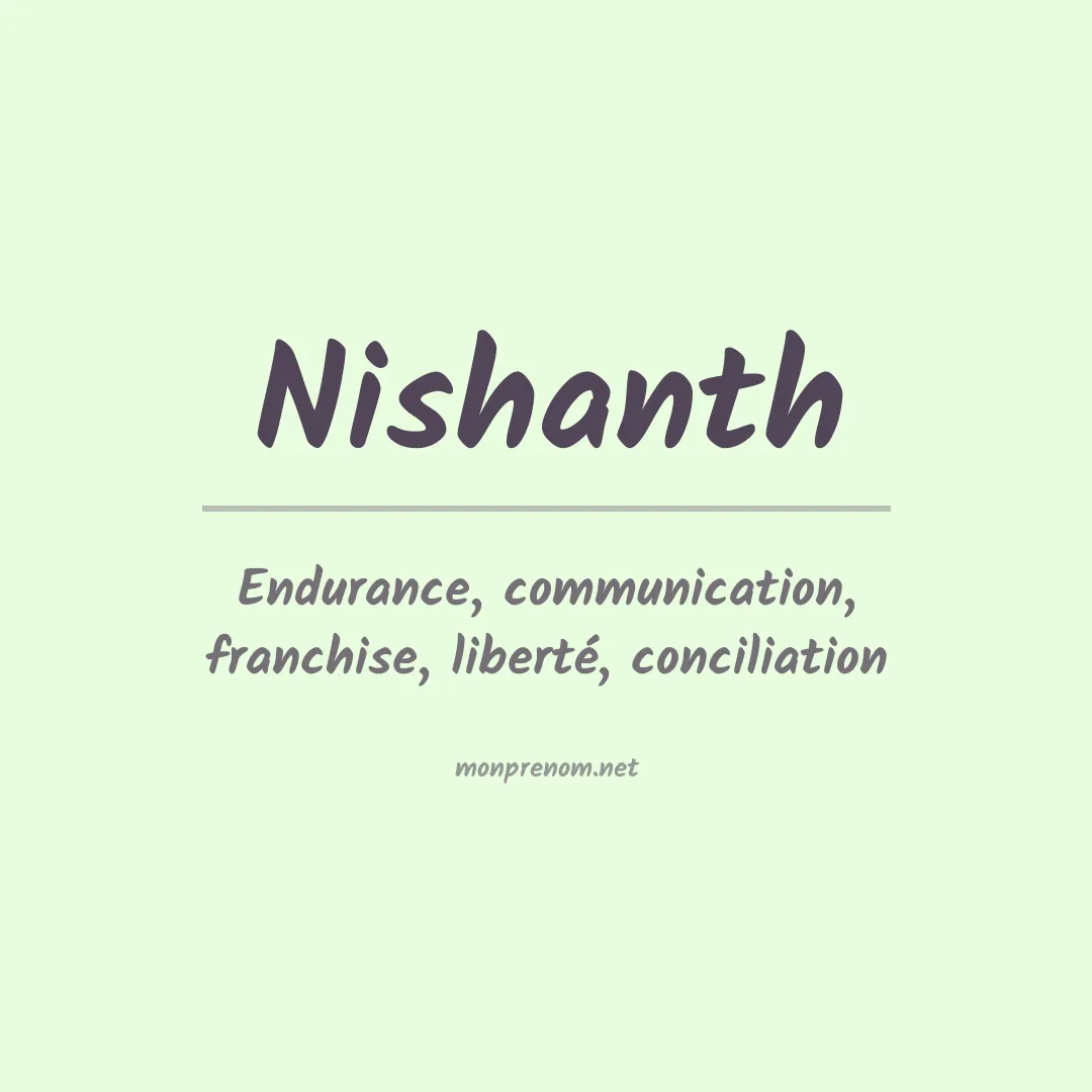 Signification du prénom Nishanth