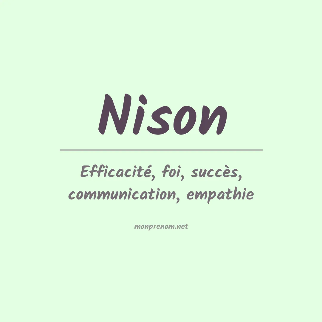 Signification du prénom Nison