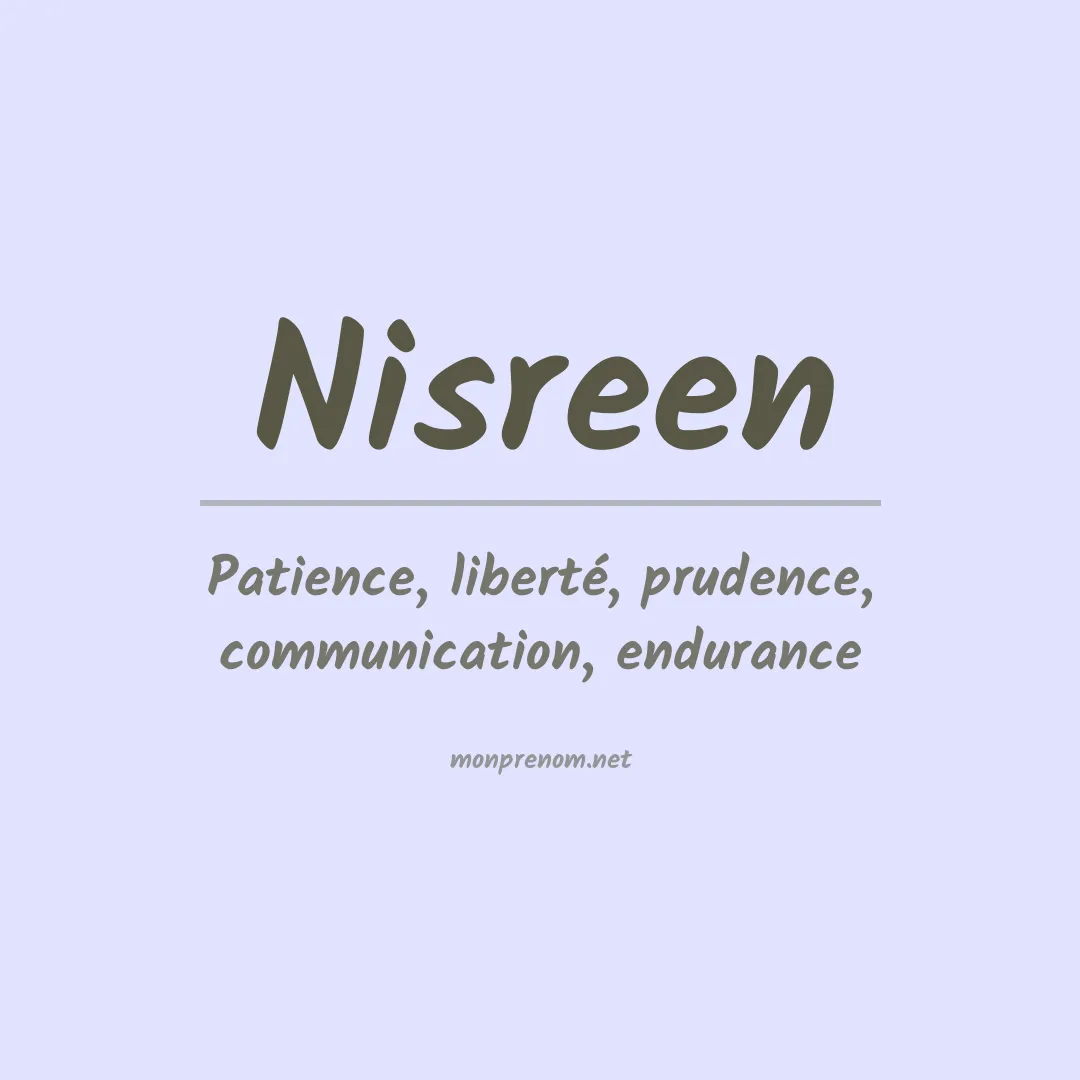 Signification du prénom Nisreen