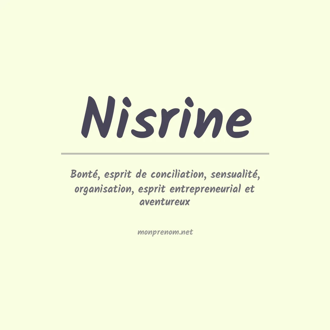 Signification du prénom Nisrine