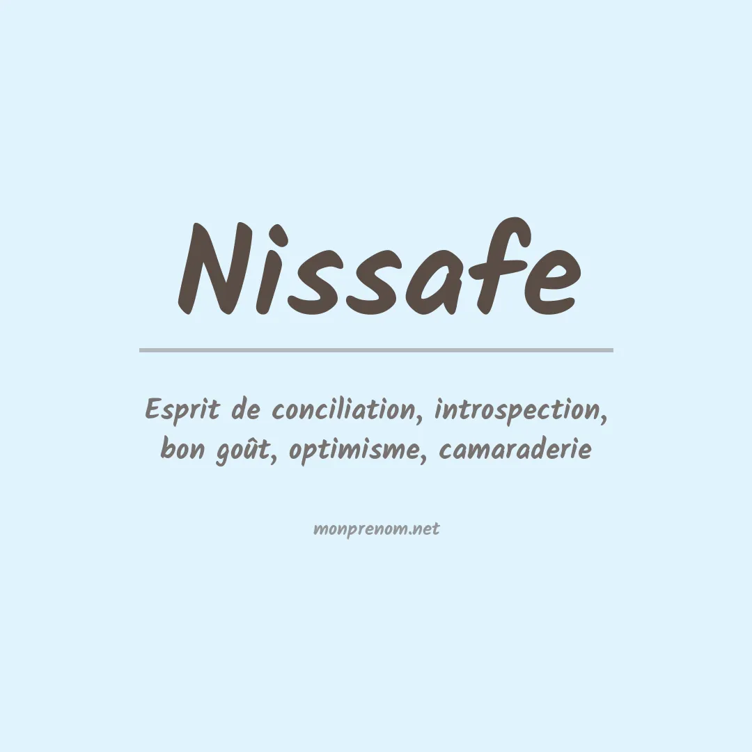 Signification du prénom Nissafe