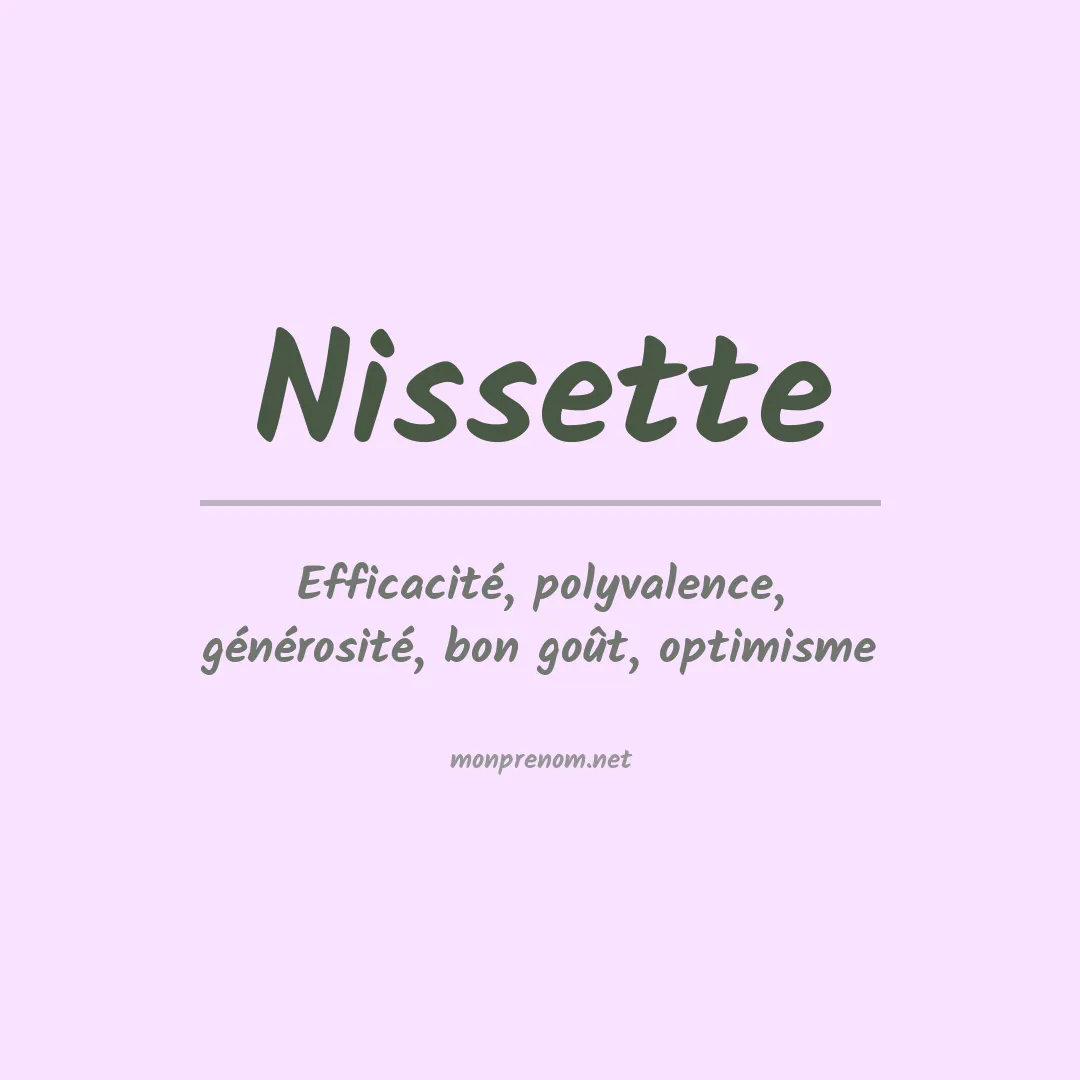 Signification du prénom Nissette