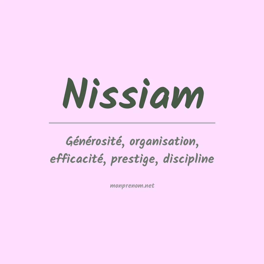 Signification du prénom Nissiam