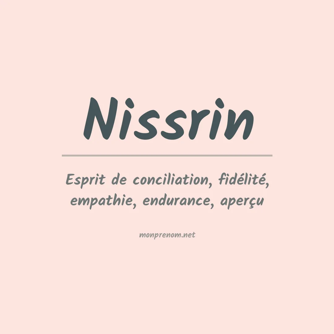 Signification du prénom Nissrin