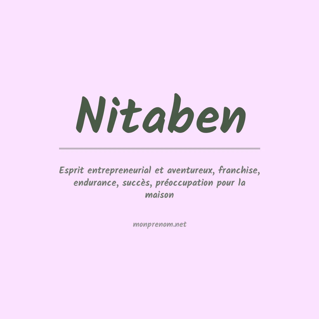 Signification du prénom Nitaben