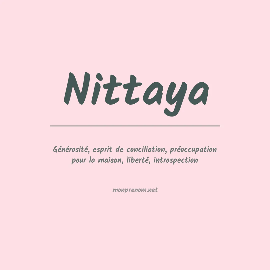 Signification du prénom Nittaya