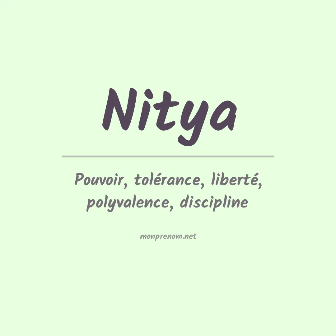 Signification du prénom Nitya