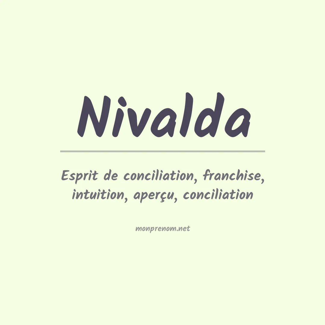 Signification du prénom Nivalda