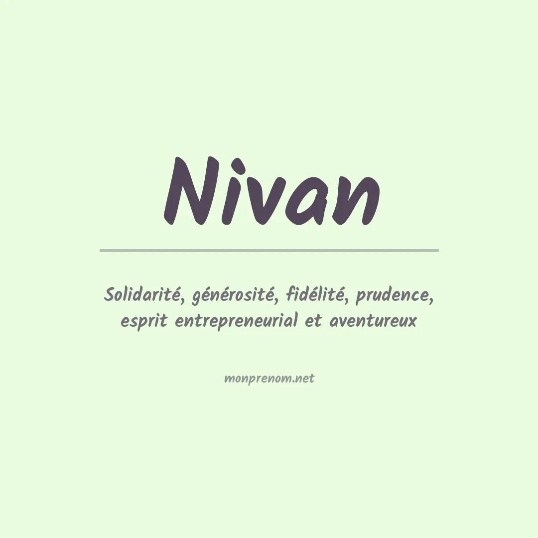 Signification du prénom Nivan