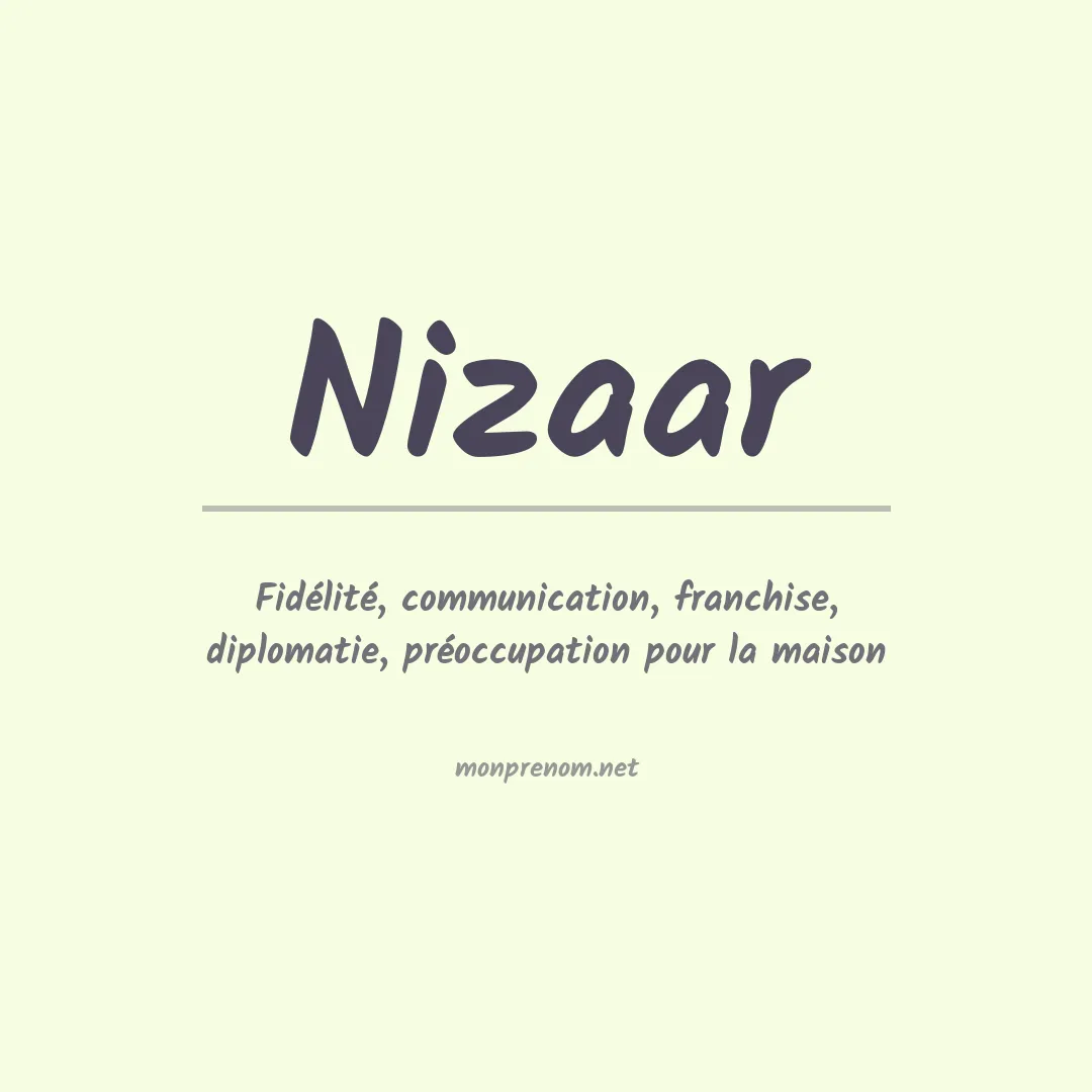 Prénom Nizaar