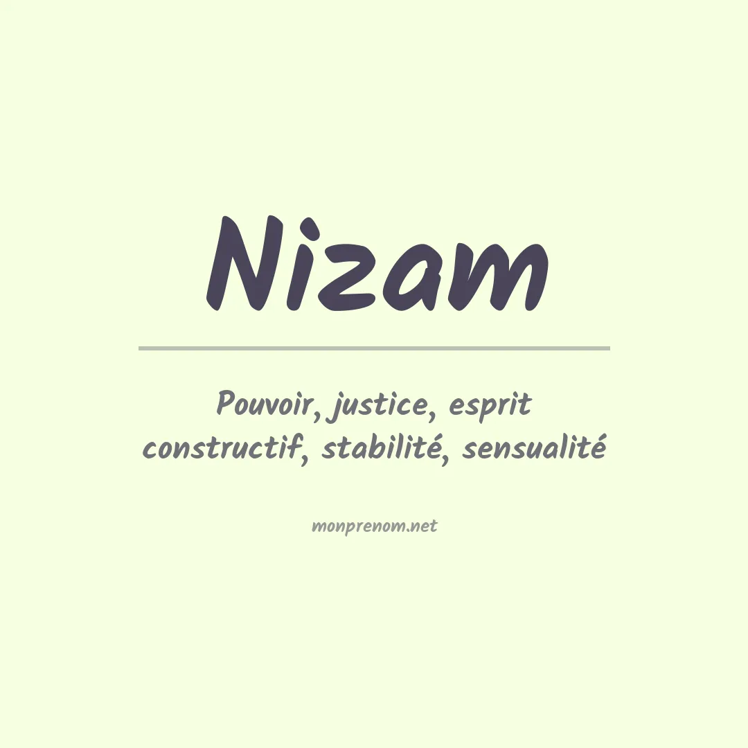 Signification du prénom Nizam