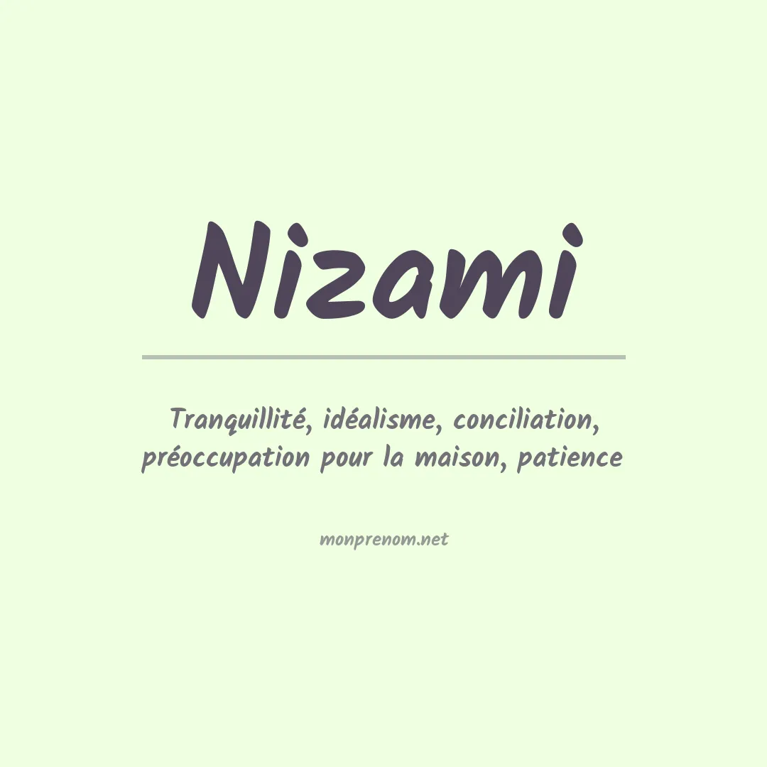 Signification du prénom Nizami