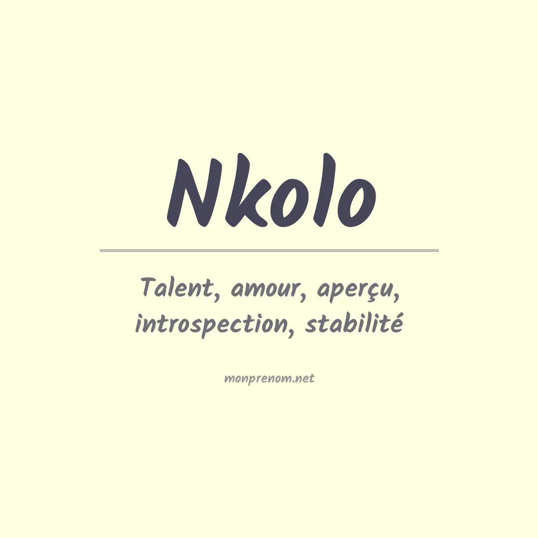 Signification du prénom Nkolo