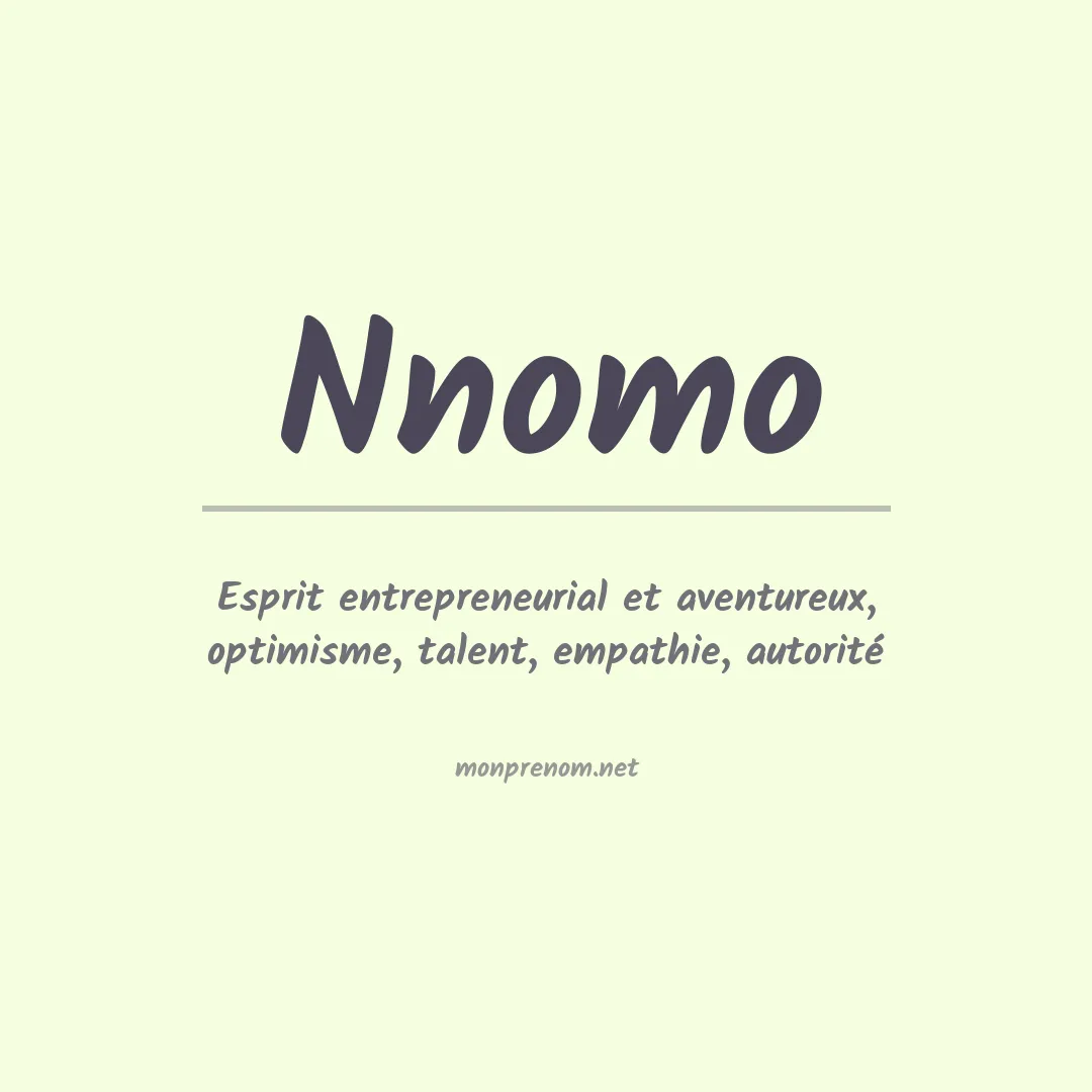 Signification du prénom Nnomo