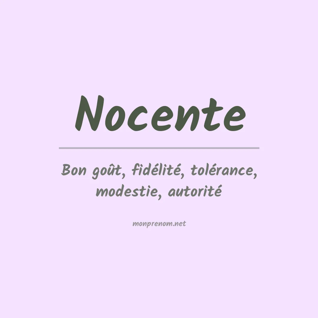 Signification du prénom Nocente