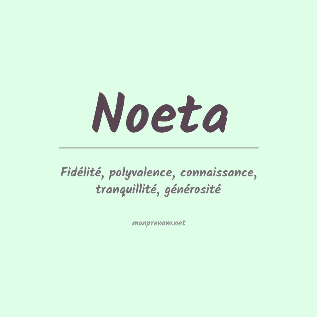 Signification du prénom Noeta