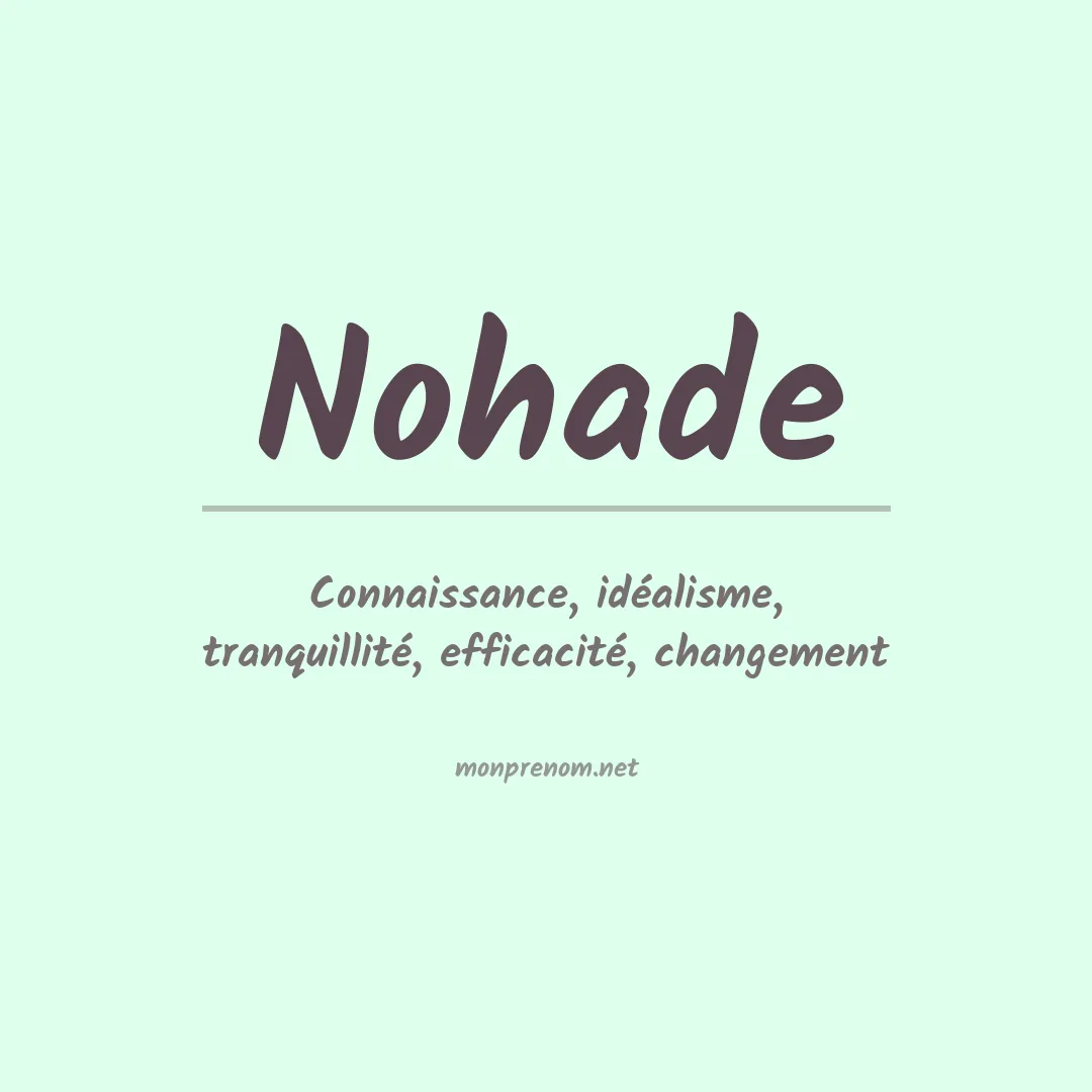 Signification du prénom Nohade