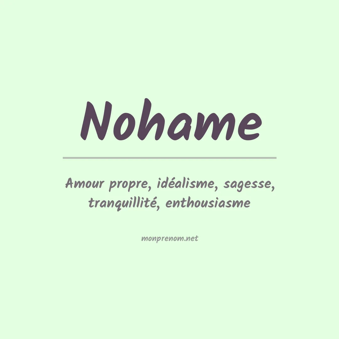 Signification du prénom Nohame
