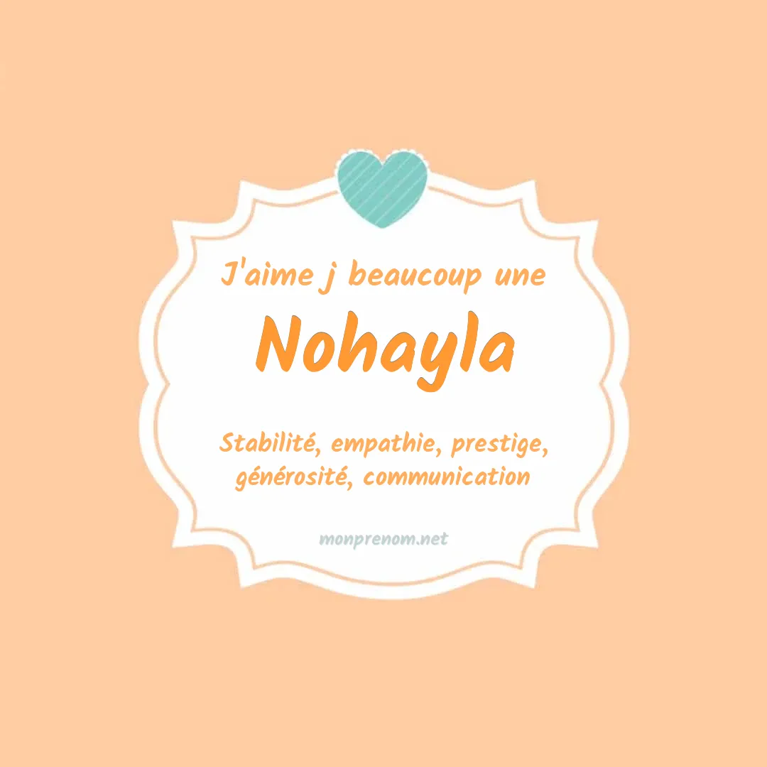 J'aime beaucoup Nohayla