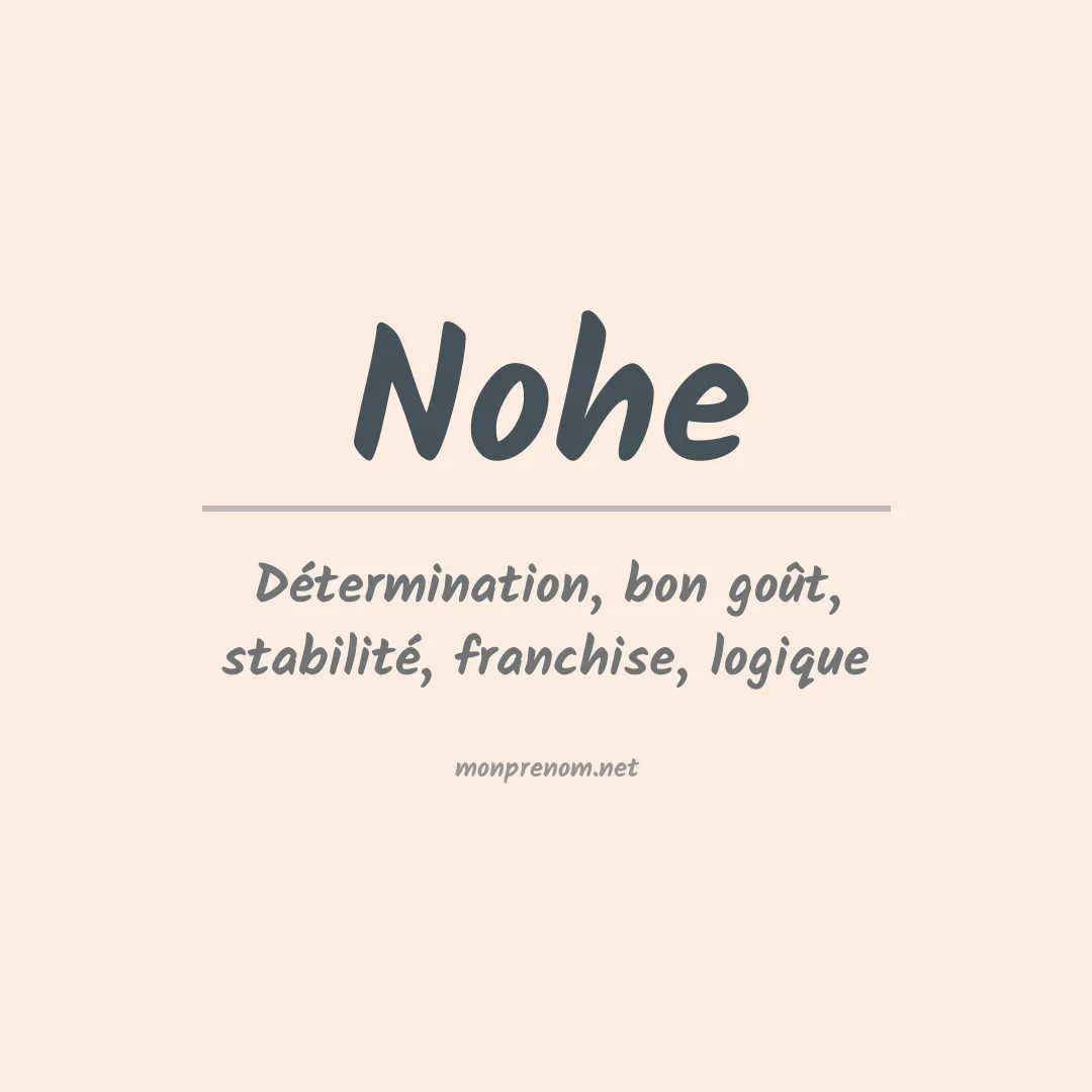 Prénom Nohe