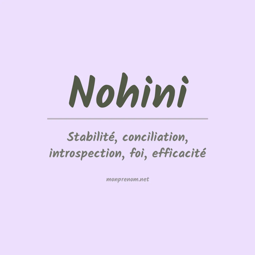 Signification du prénom Nohini
