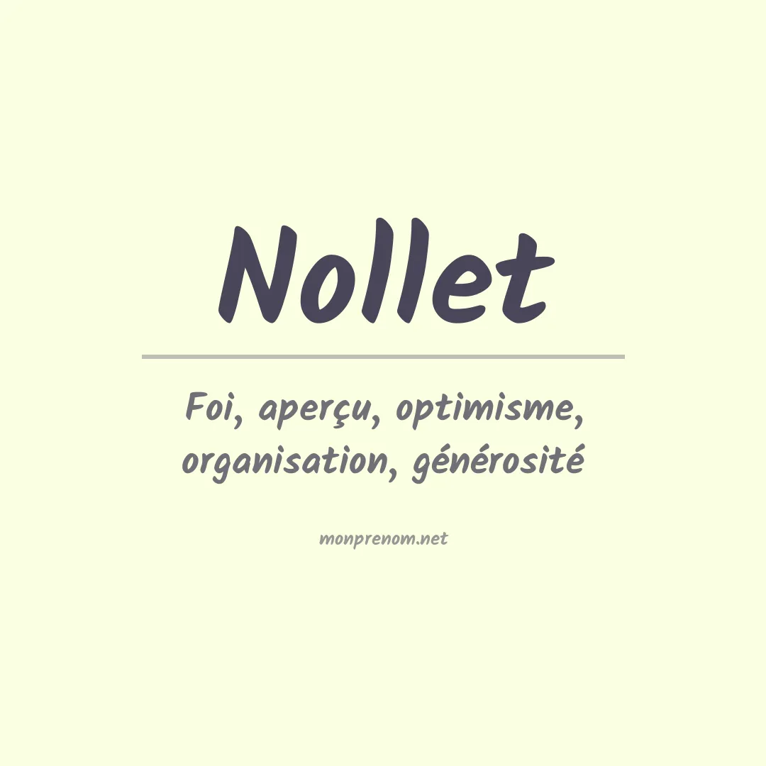 Signification du prénom Nollet