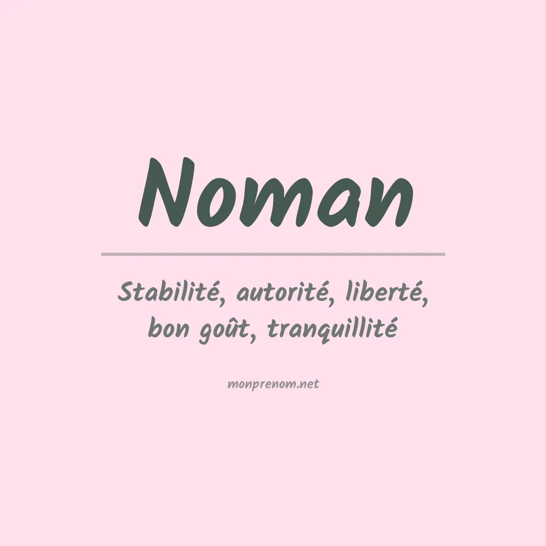 Signification du prénom Noman