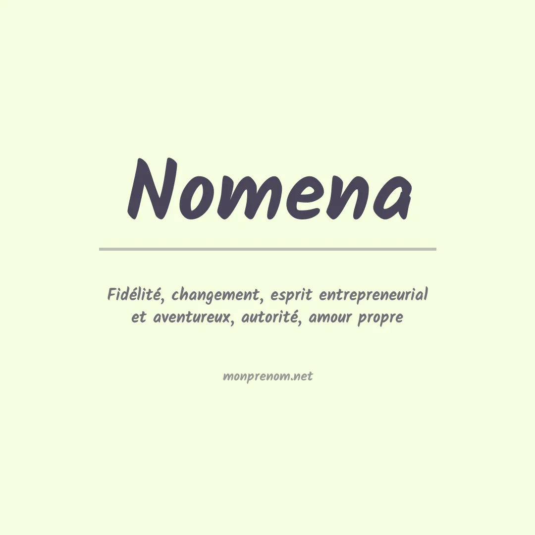 Signification du prénom Nomena