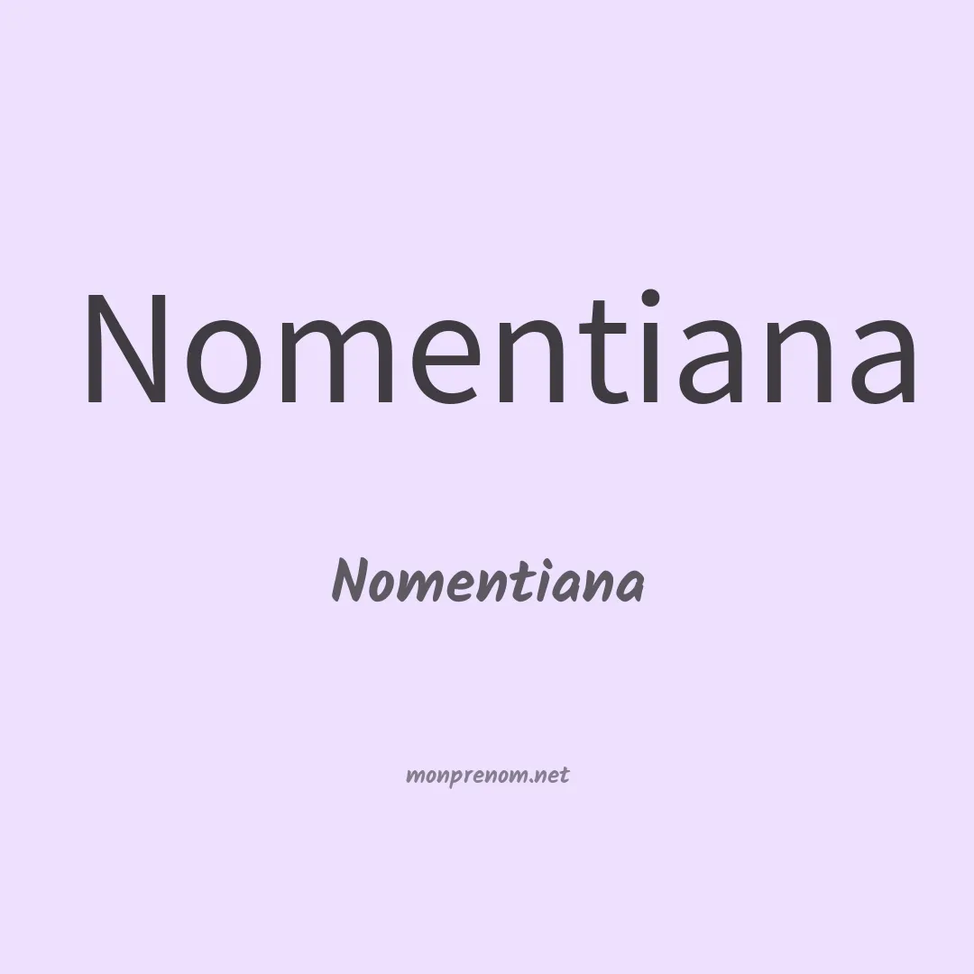 Nomentiana en chinois