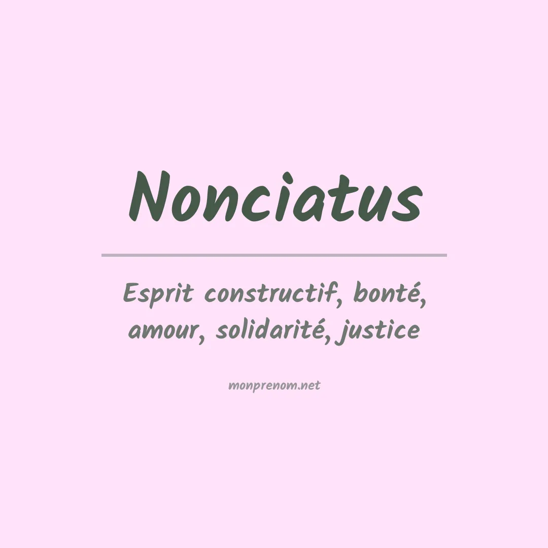 Signification du prénom Nonciatus