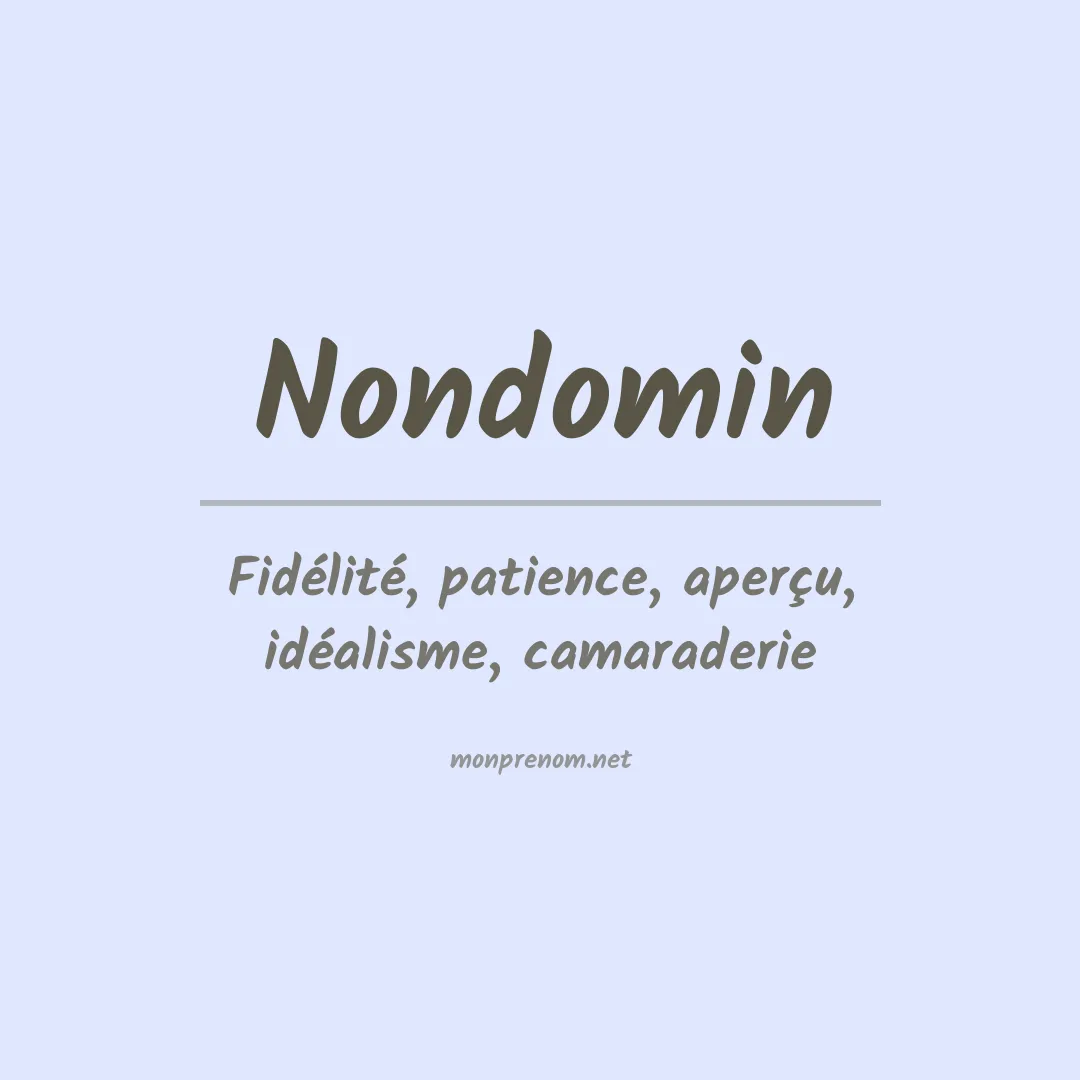 Signification du prénom Nondomin