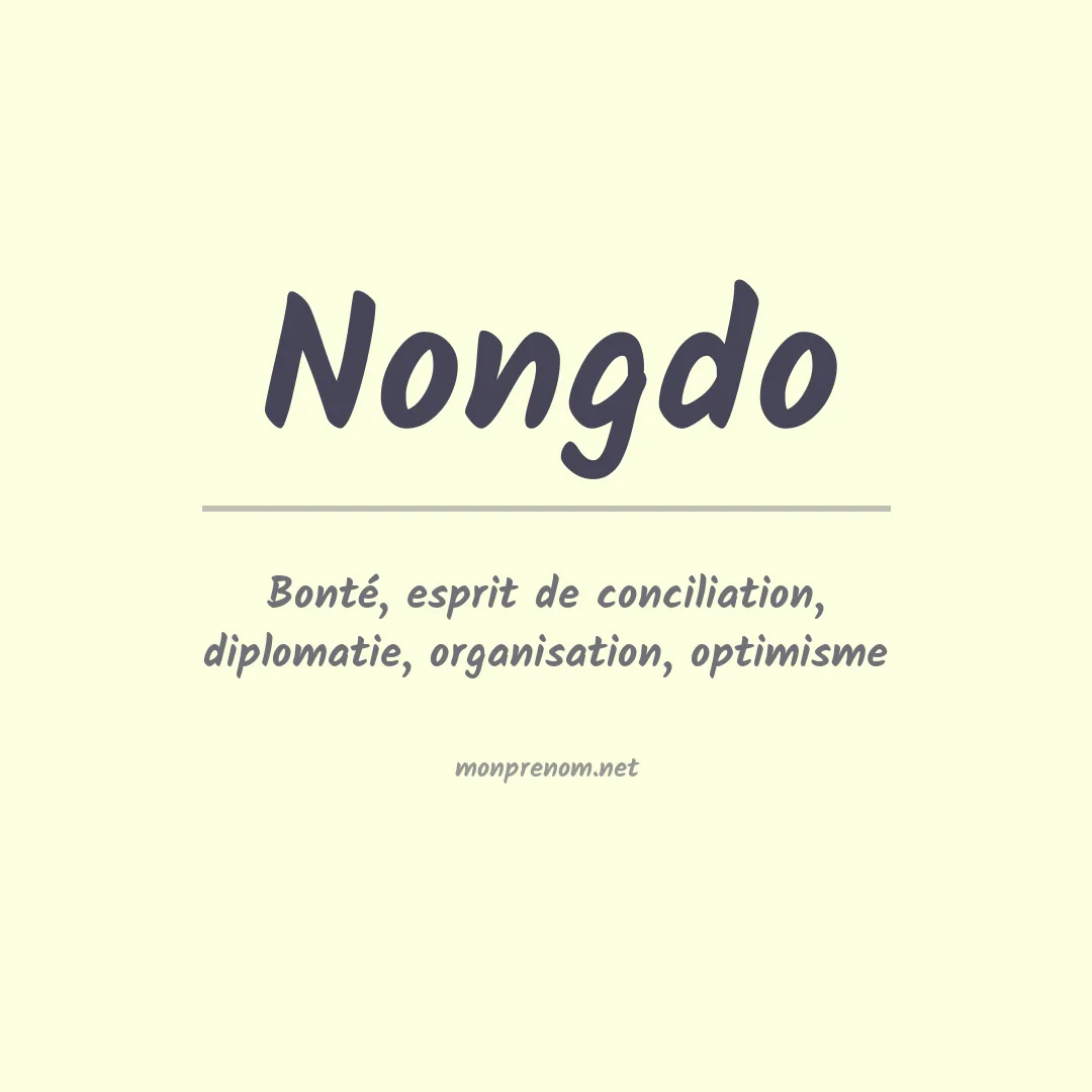 Prénom Nongdo