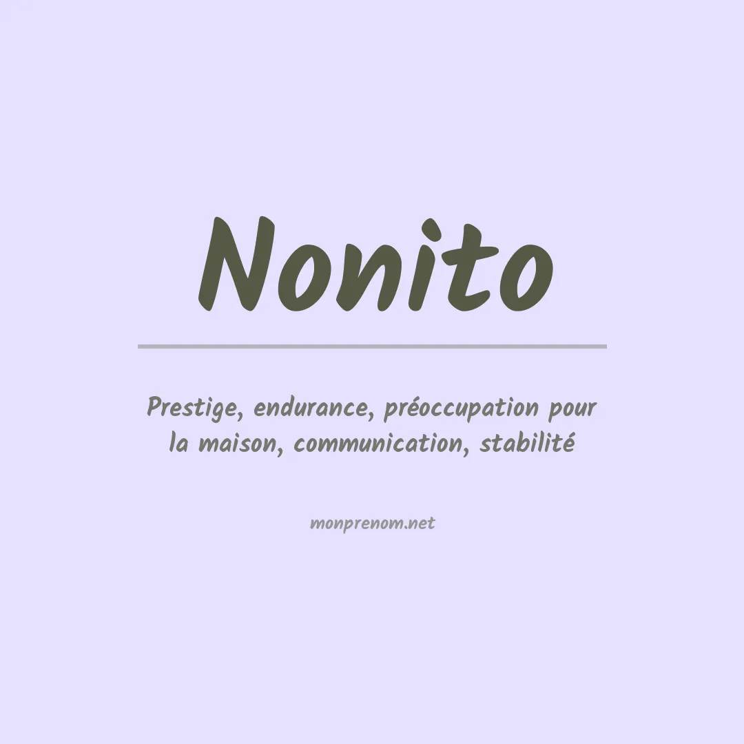 Signification du prénom Nonito