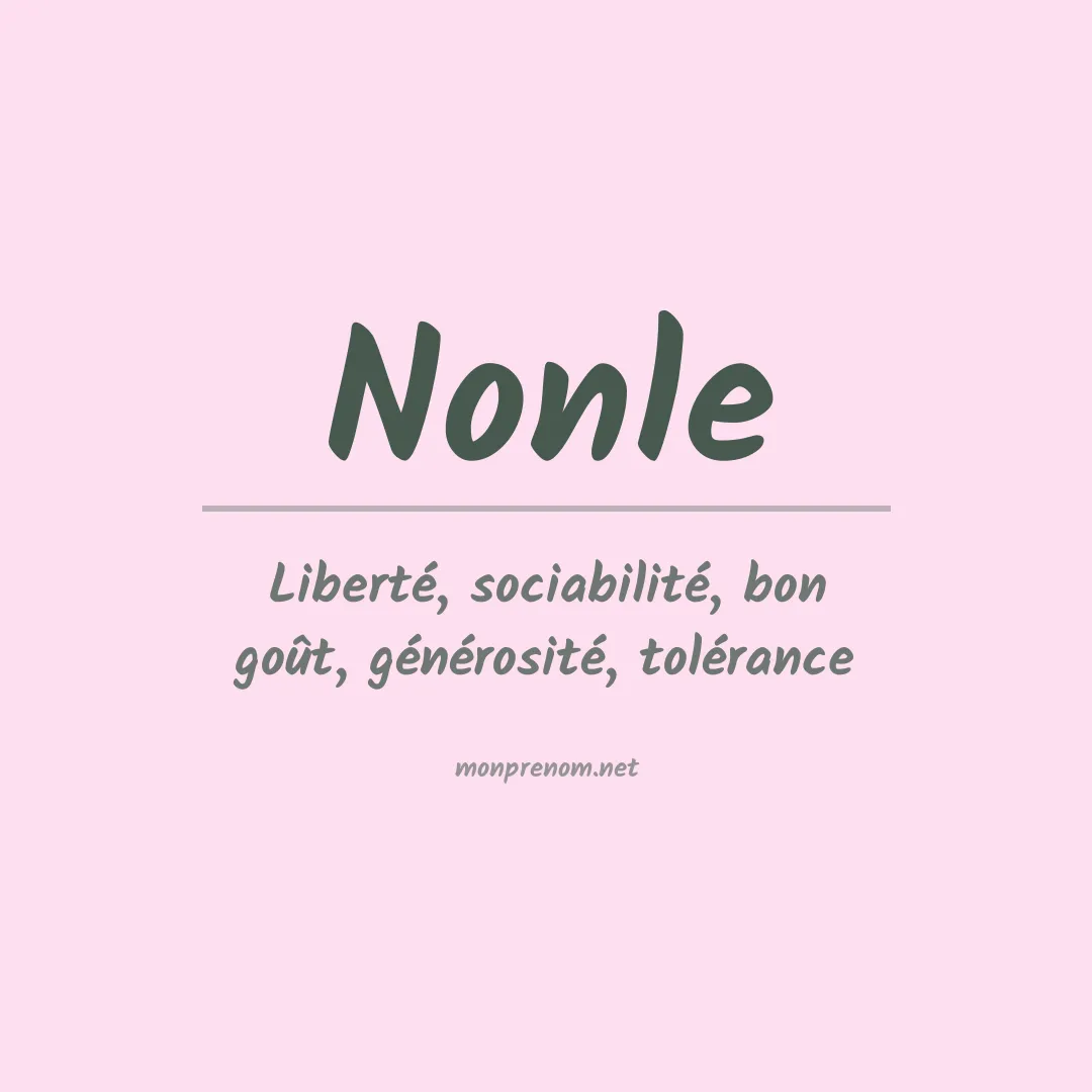 Signification du prénom Nonle