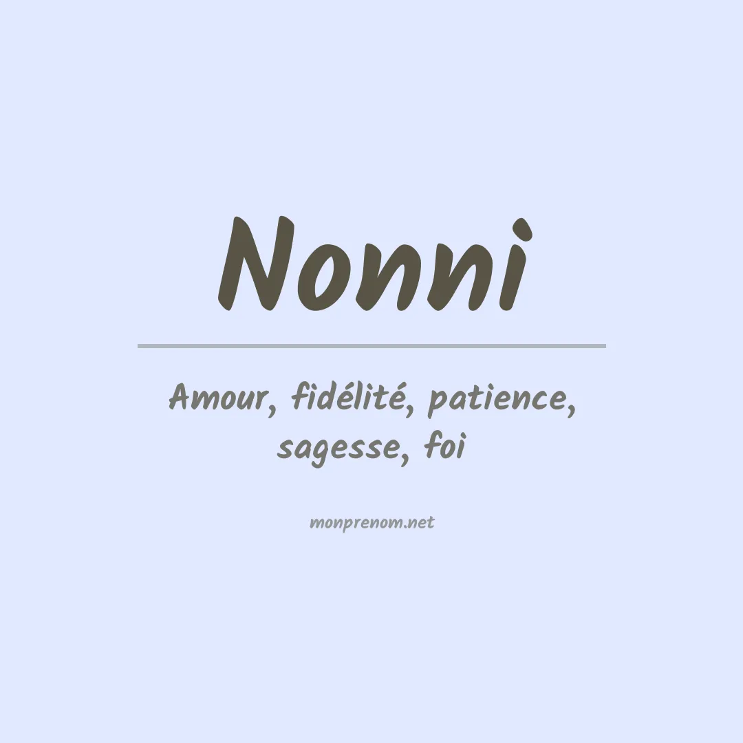 Signification du prénom Nonni