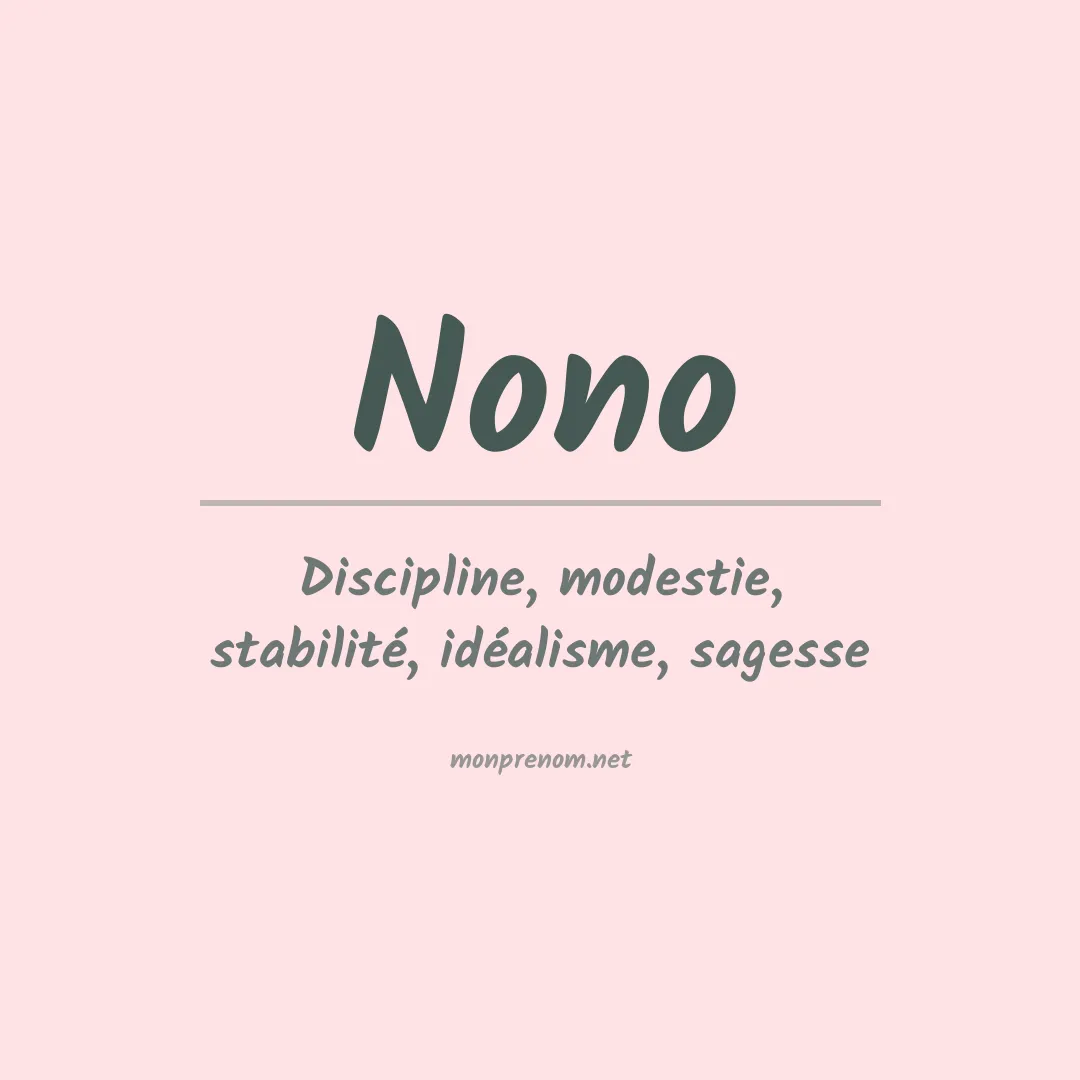 Signification du prénom Nono