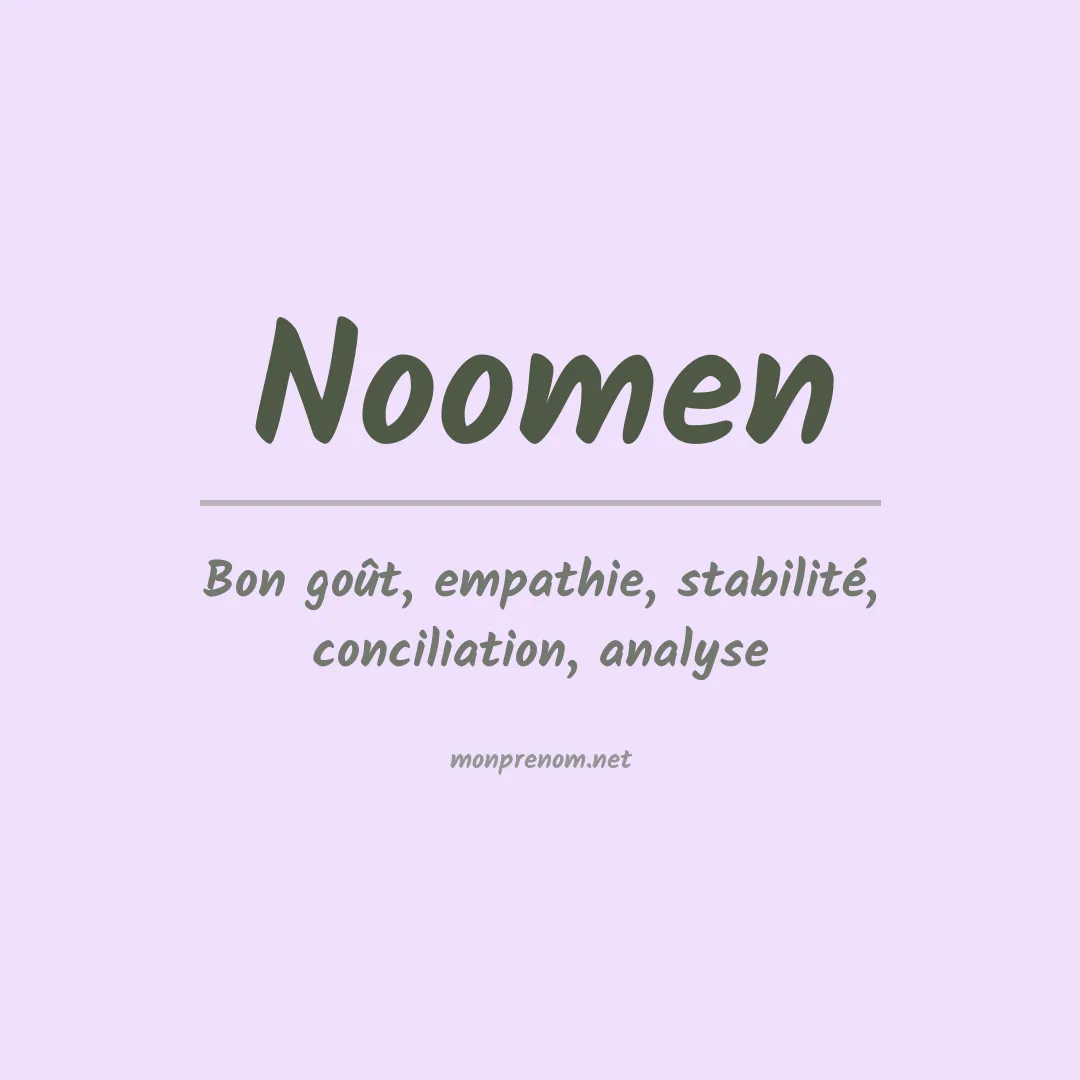 Signification du prénom Noomen