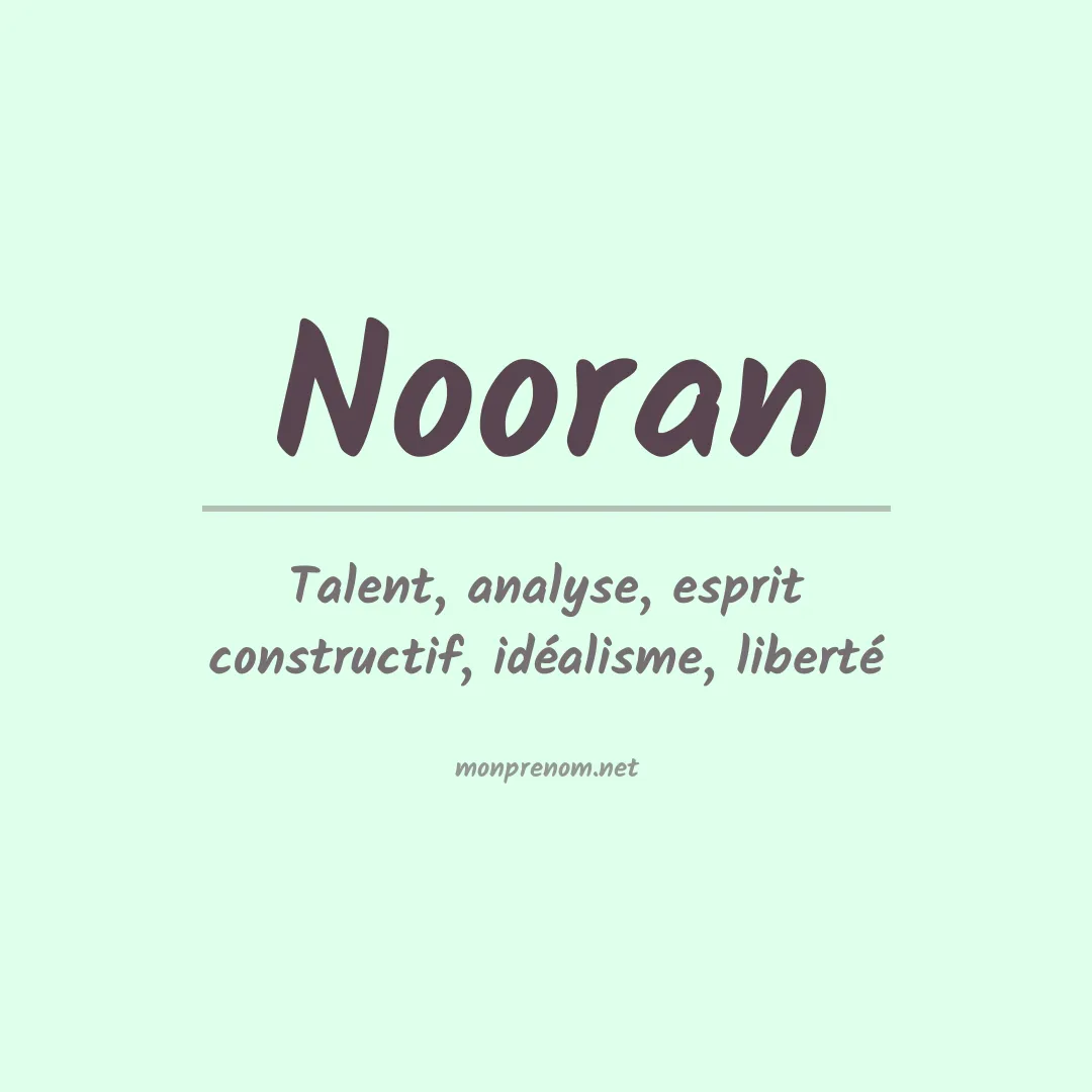 Signification du prénom Nooran