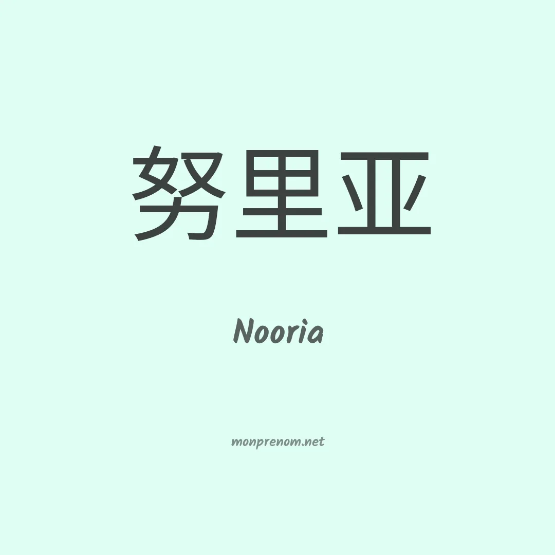Nooria en chinois