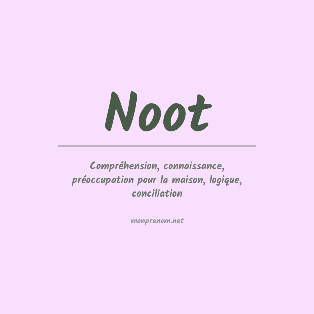 Signification du prénom Noot