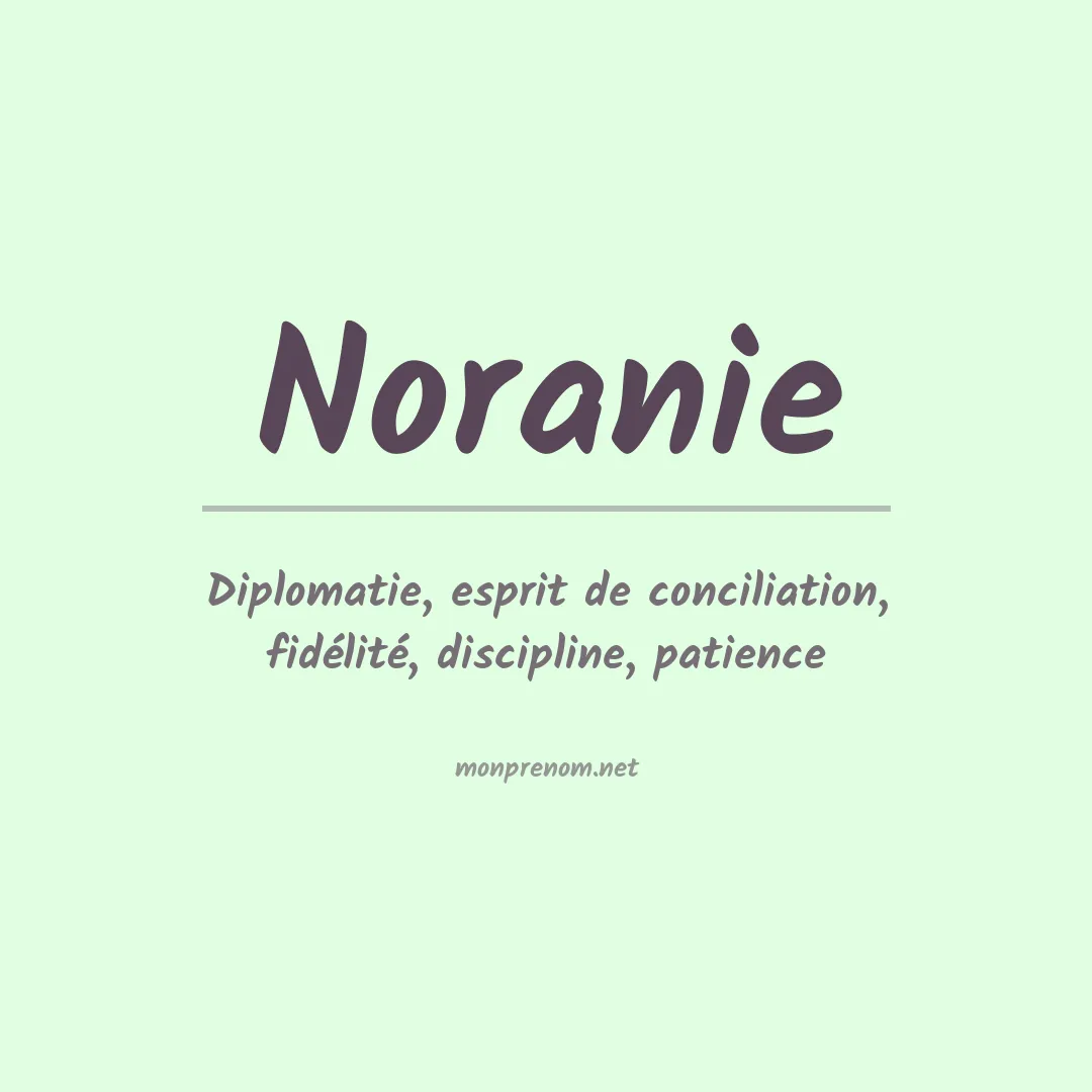 Signification du prénom Noranie