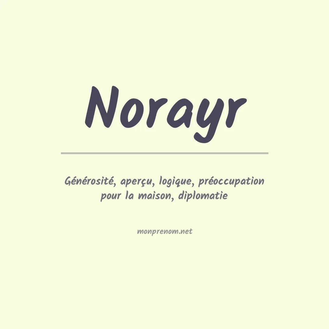 Signification du prénom Norayr
