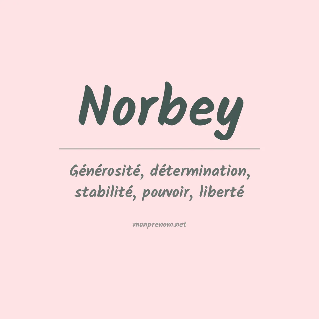 Signification du prénom Norbey