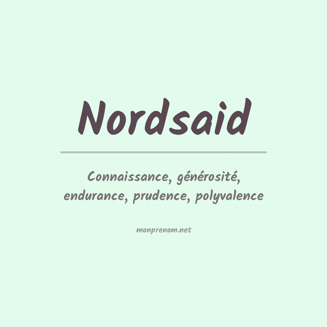 Signification du prénom Nordsaid