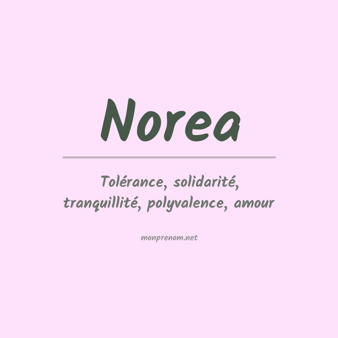 Signification du prénom Norea