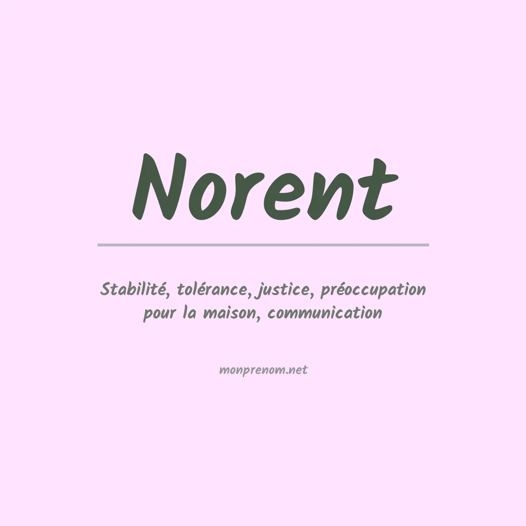 Signification du prénom Norent
