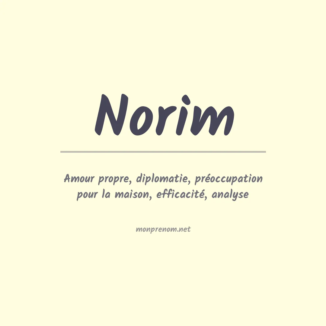 Signification du prénom Norim